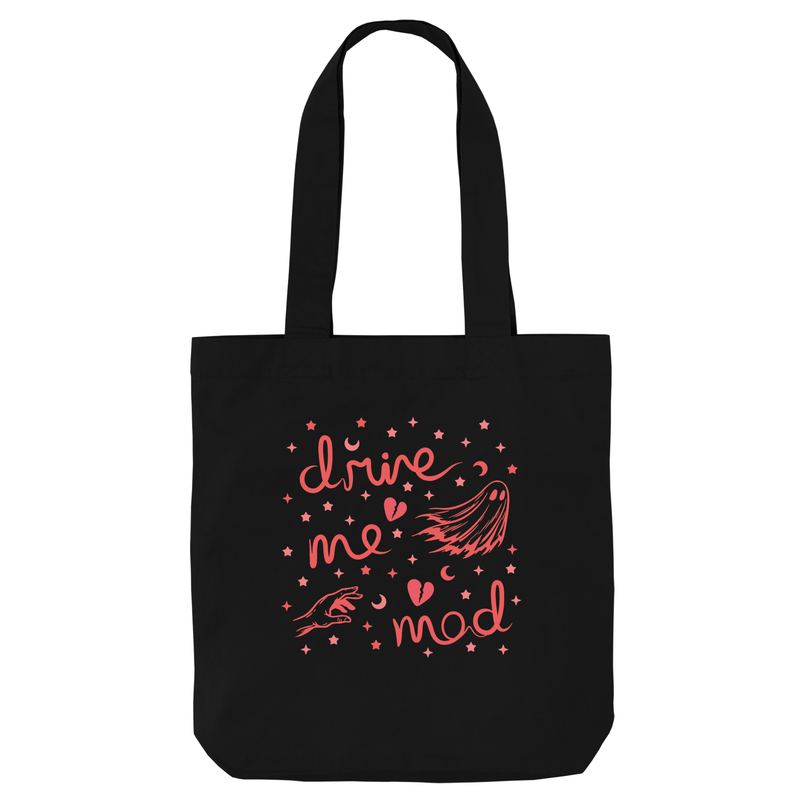 Black Printed Bag Front