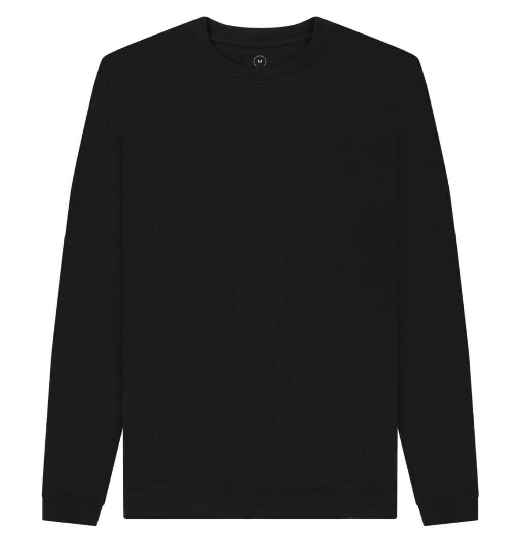 Black Recycled Printed Sweater Front
