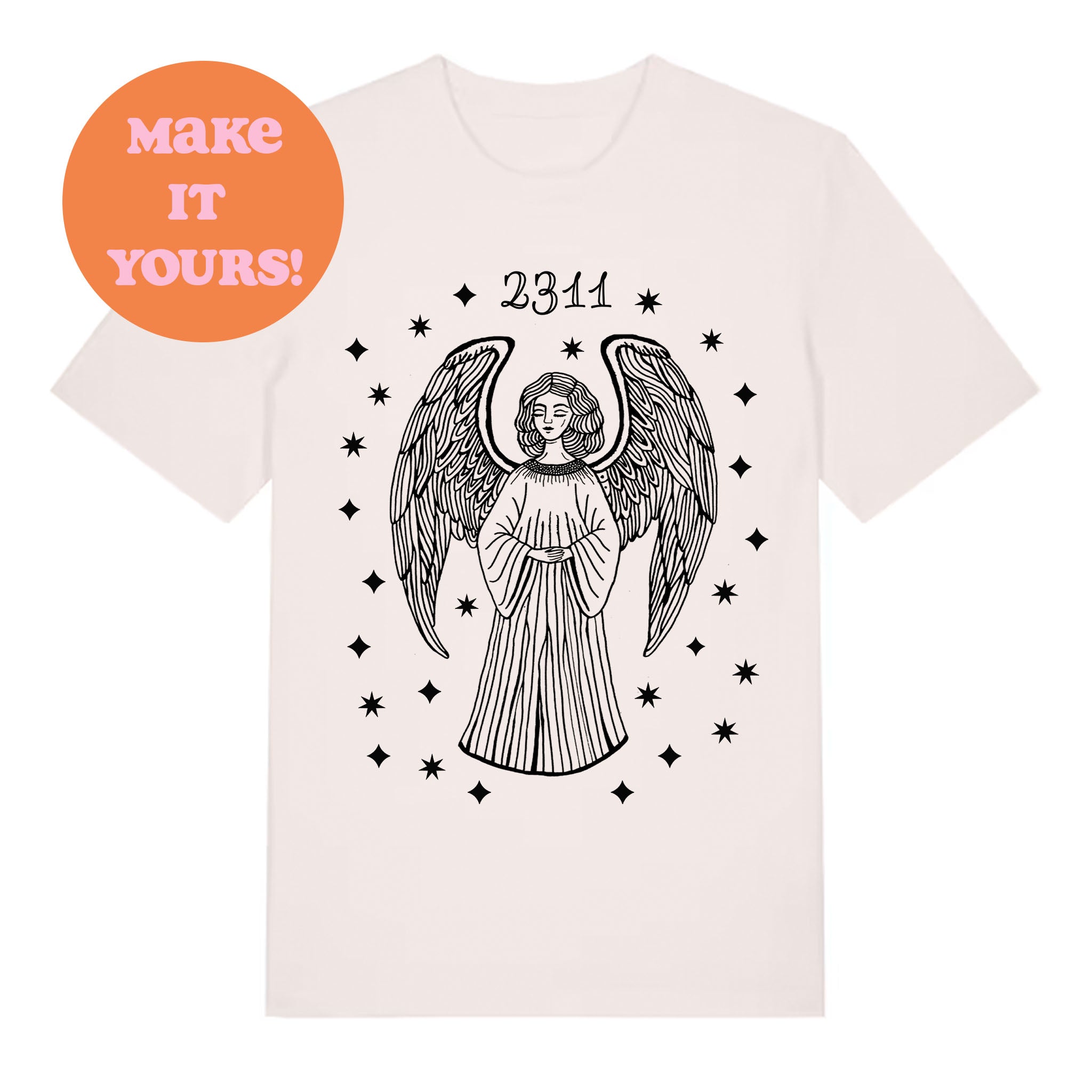 Custom Angel Number T‑Shirt | Minimalist Organic Cotton Unisex Tee