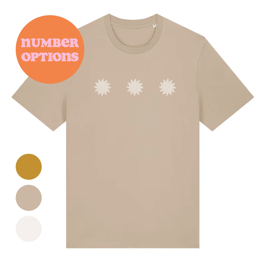 Minimalist Angel Numbers T‑Shirt – Boho Beige Organic Cotton Unisex Tee