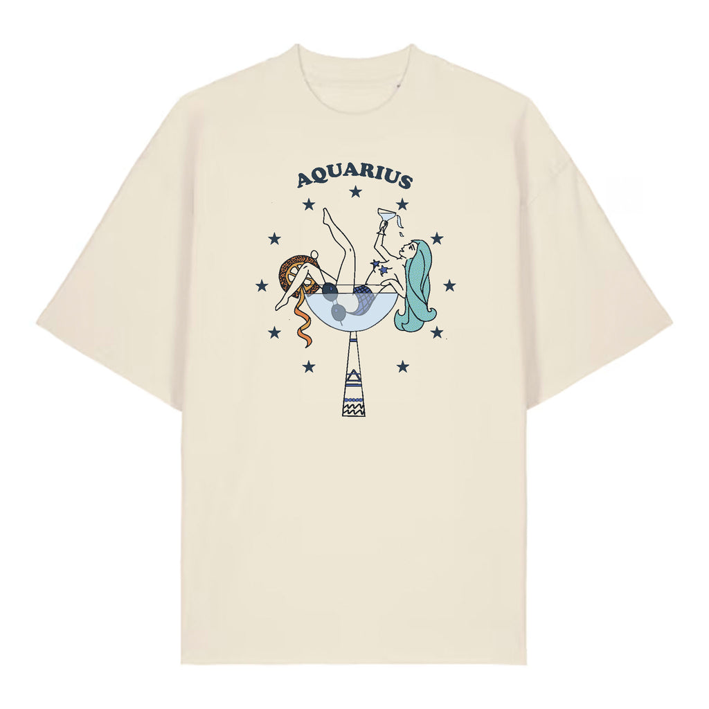 Aquarius Zodiac T-Shirt – Oversized Boyfriend Tee