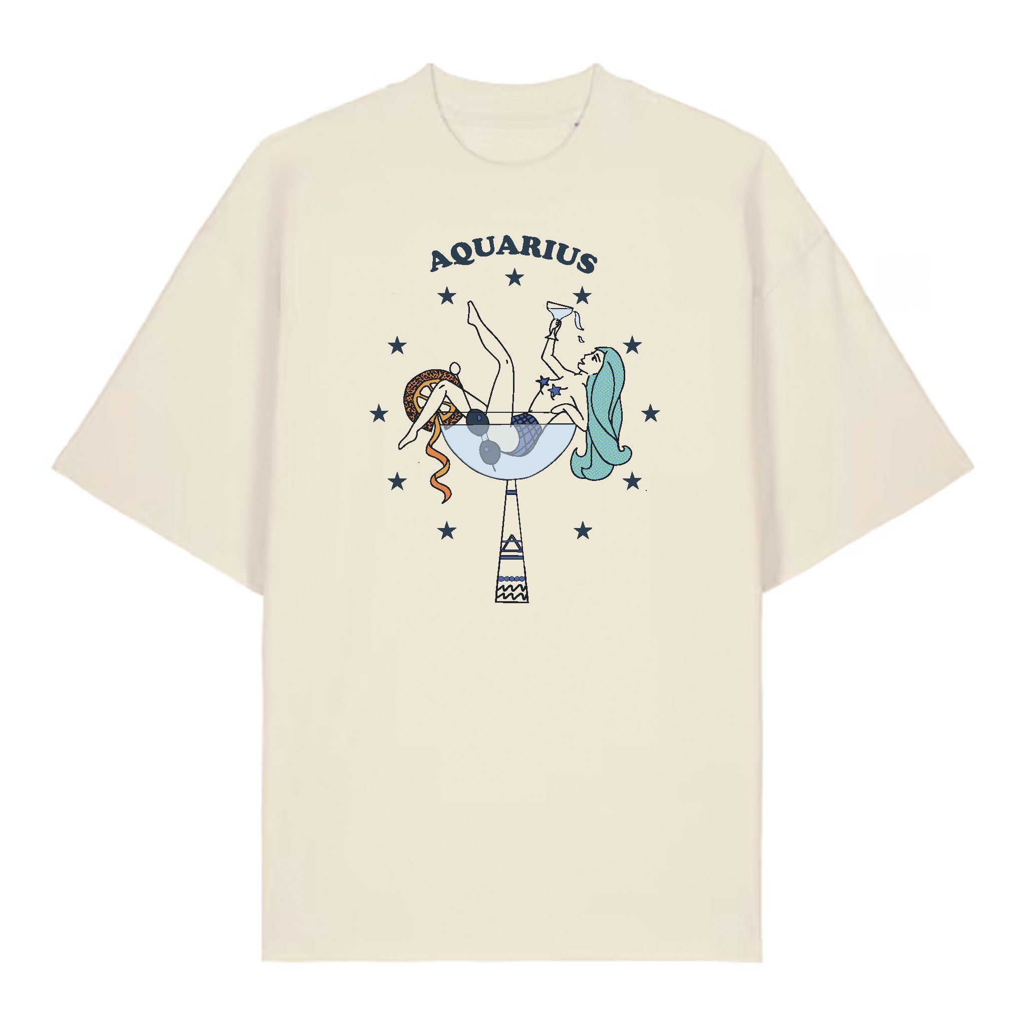 Aquarius Zodiac T-Shirt – Oversized Boyfriend Tee