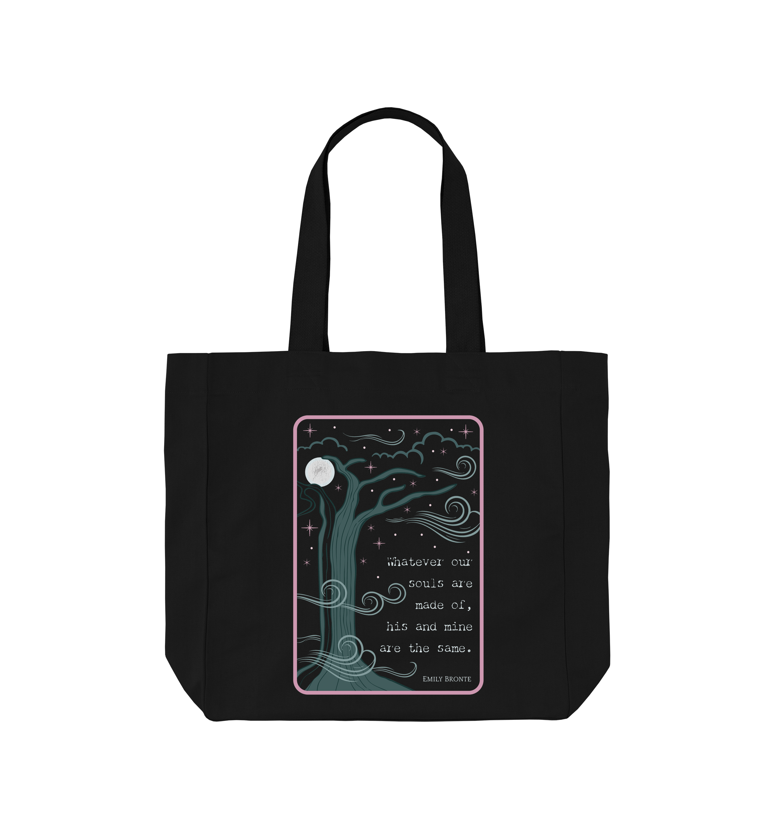 Black Printed Bag Front
