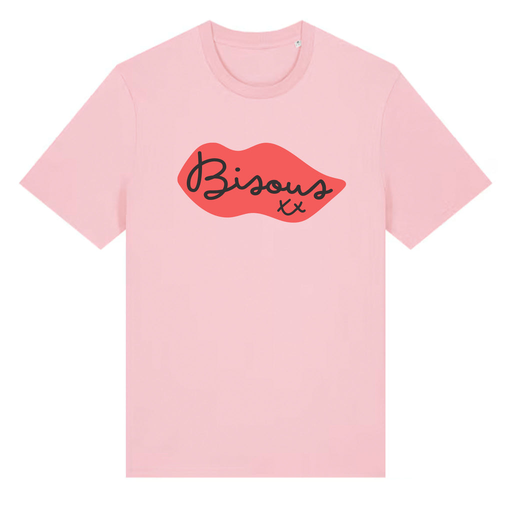 Bisous / Kisses Pink Organic Cotton Tee