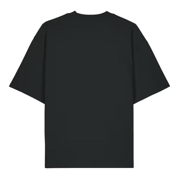 Black t-shirt back view on a white background