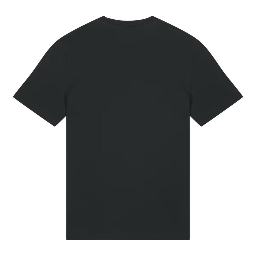 Black t-shirt on a white background
