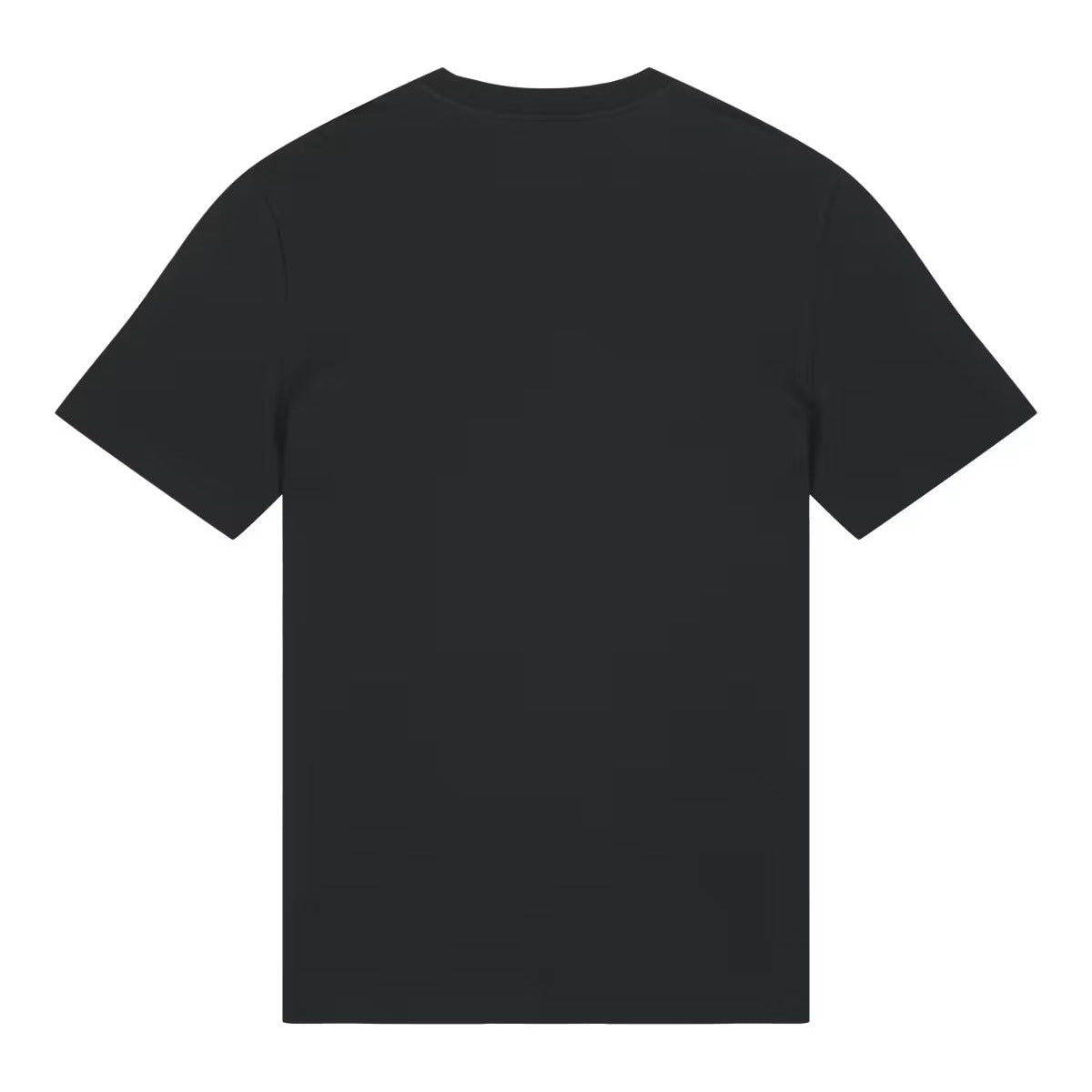 Black t-shirt on a white background