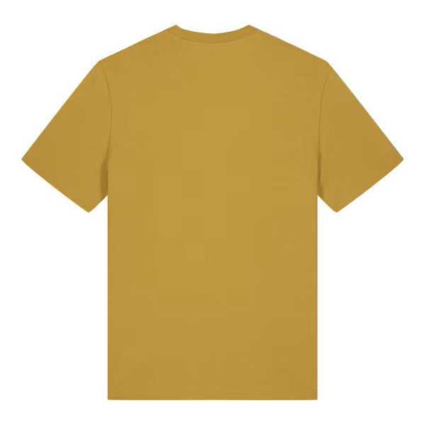 Yellow t-shirt on a white background, back view