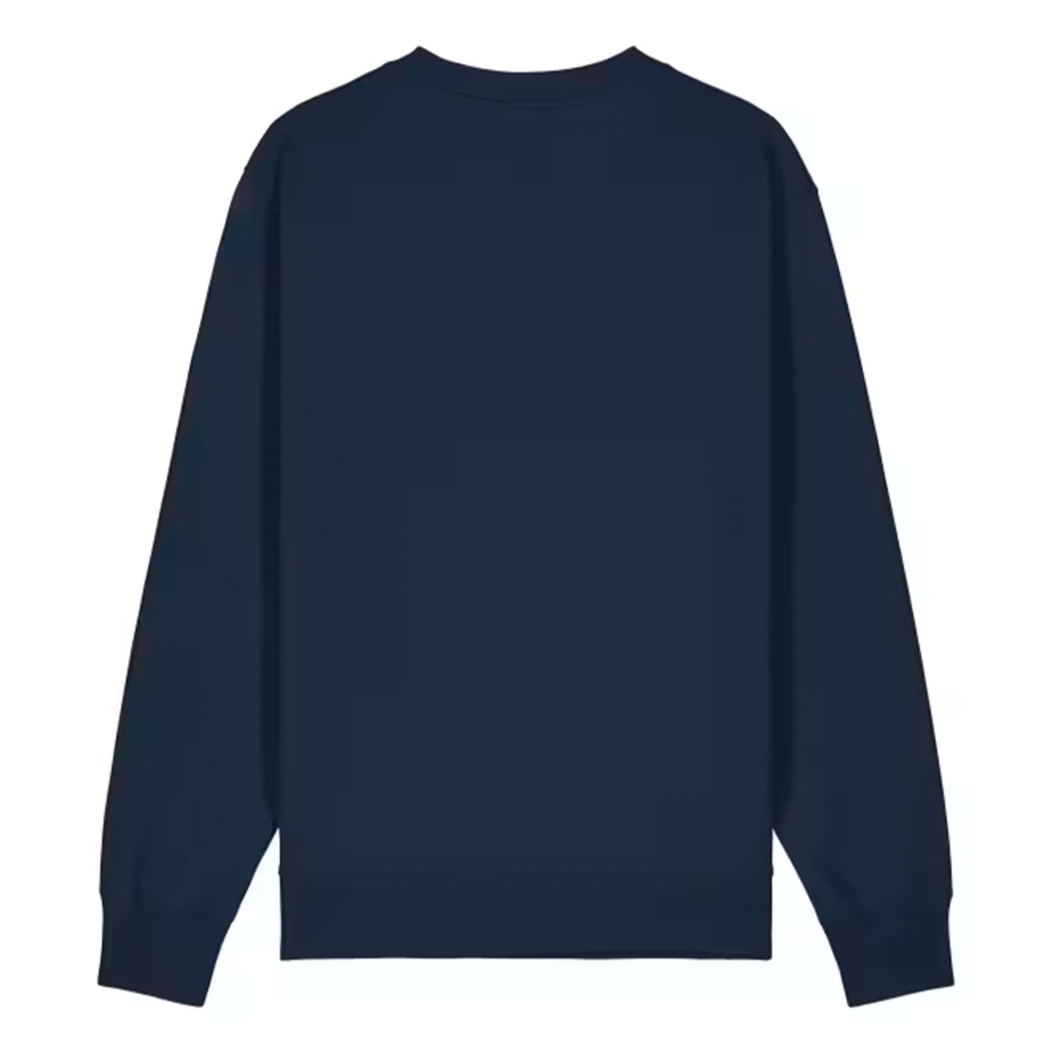 Navy blue sweatshirt on a white background