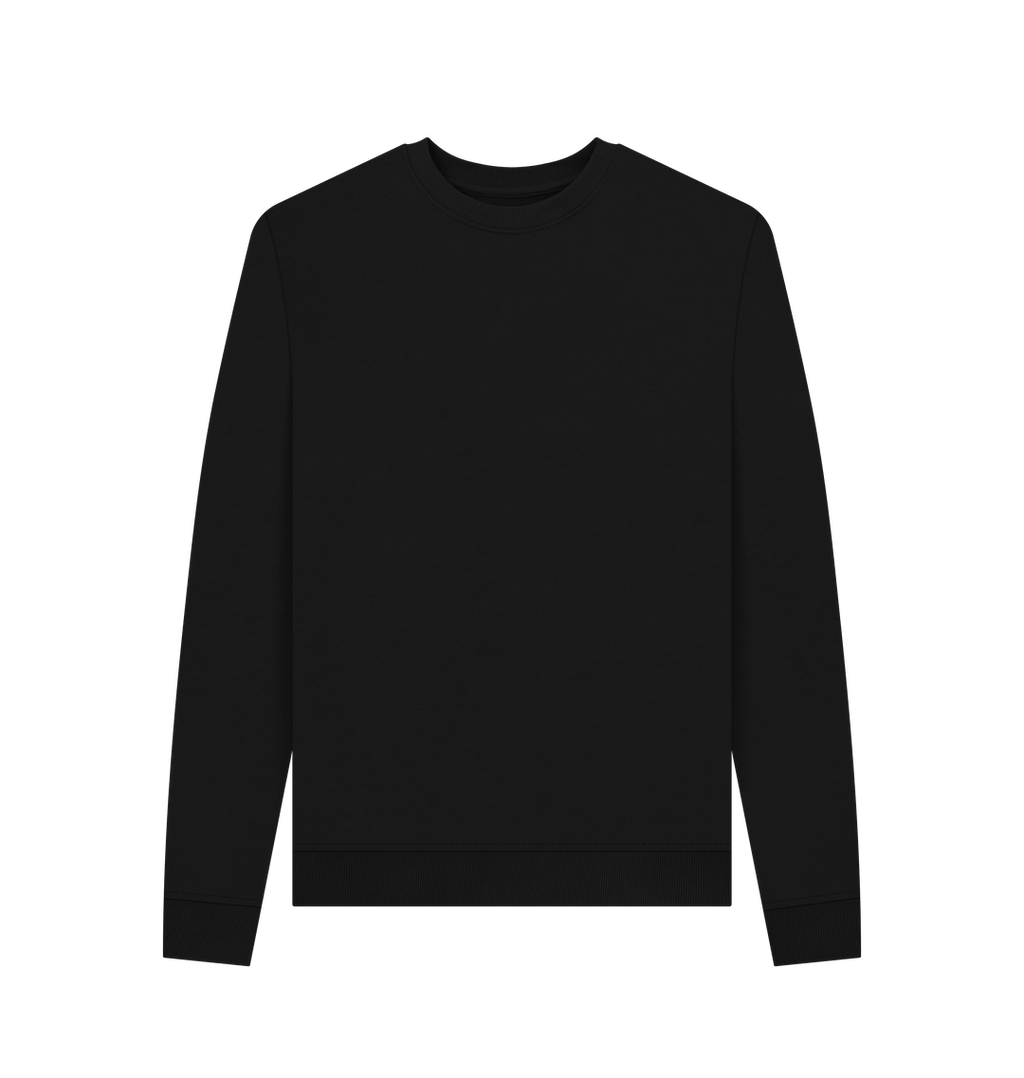Black Recycled Printed Sweater Front