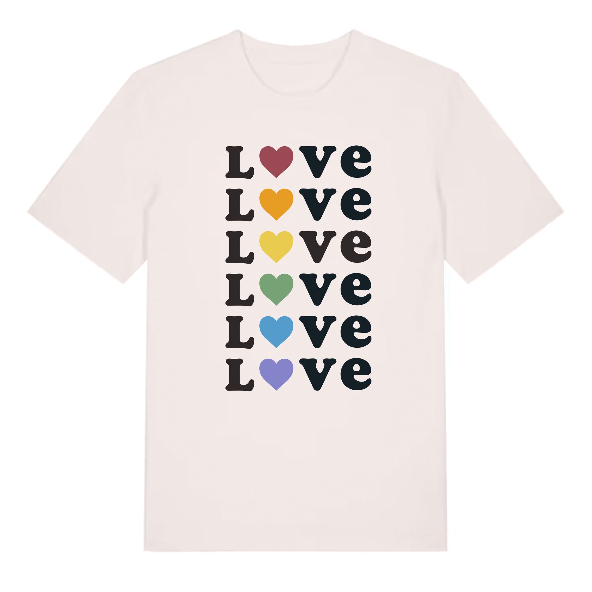 Love Muted Rainbow Heart Organic Cotton Tee