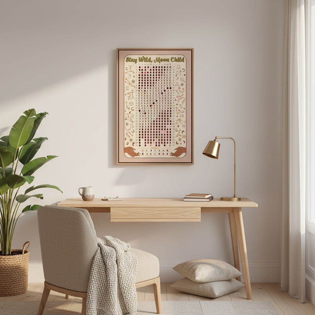 Lunar Calendar Eco Friendly Wall Art Recycled Canvas