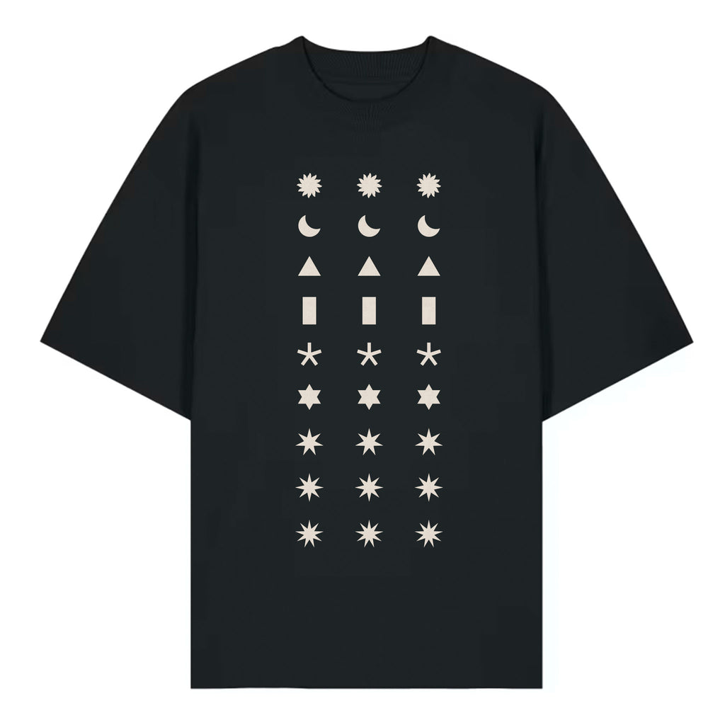 Minimalist Angel Number Symbols T‑Shirt – Unisex Organic Black Tee