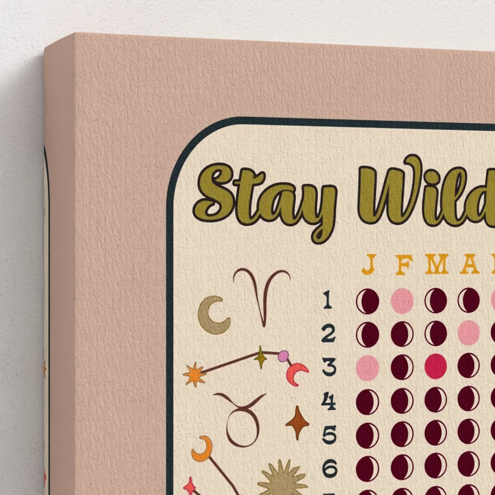 Lunar Calendar Eco Friendly Wall Art Recycled Canvas