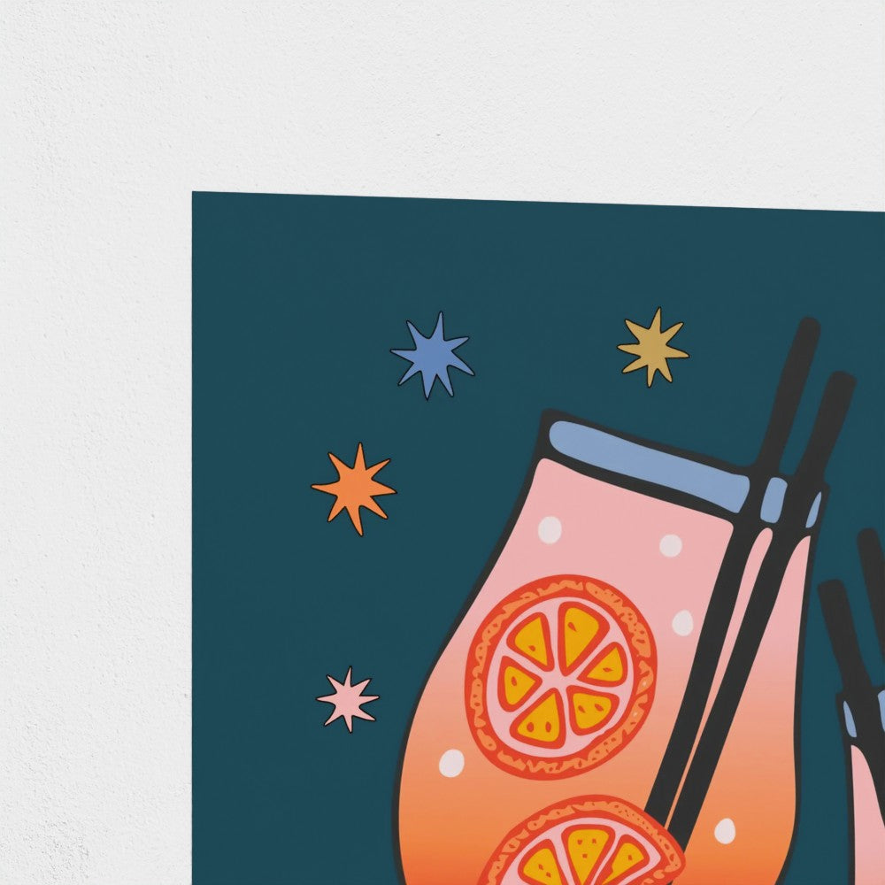 Cin Cin Retro Art Print