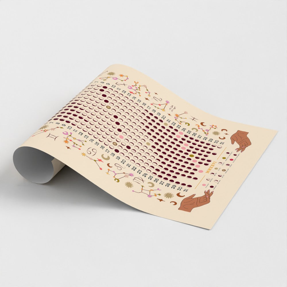 Lunar Calendar 2026 Art Print