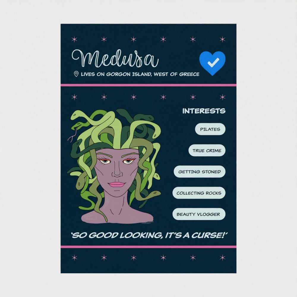 Medusa Inpsired Comic Style - Photographic Art Print