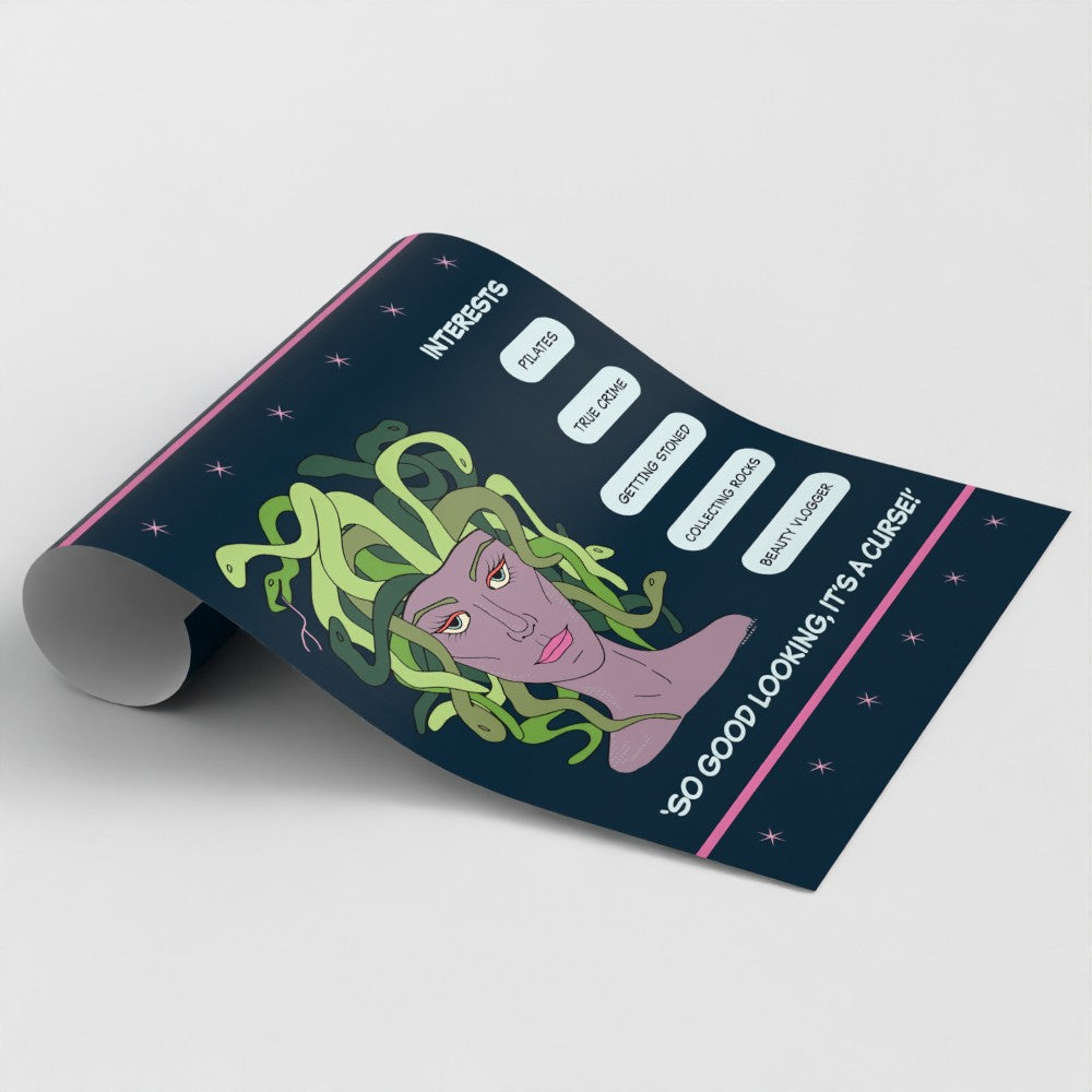 Medusa Inpsired Comic Style - Photographic Art Print