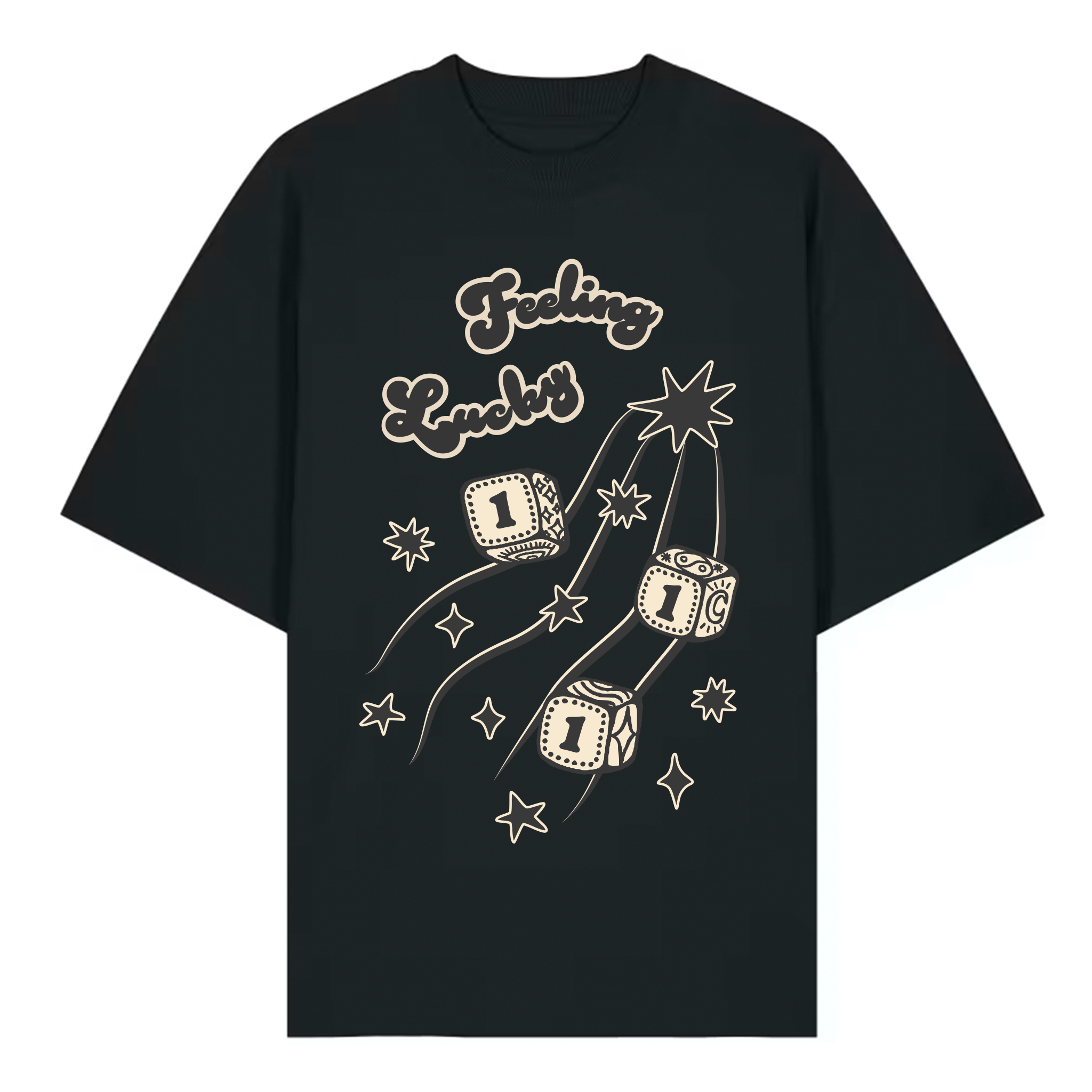 Oversized Angel Numbers Lucky Dice - 111 - Organic Cotton T-Shirt