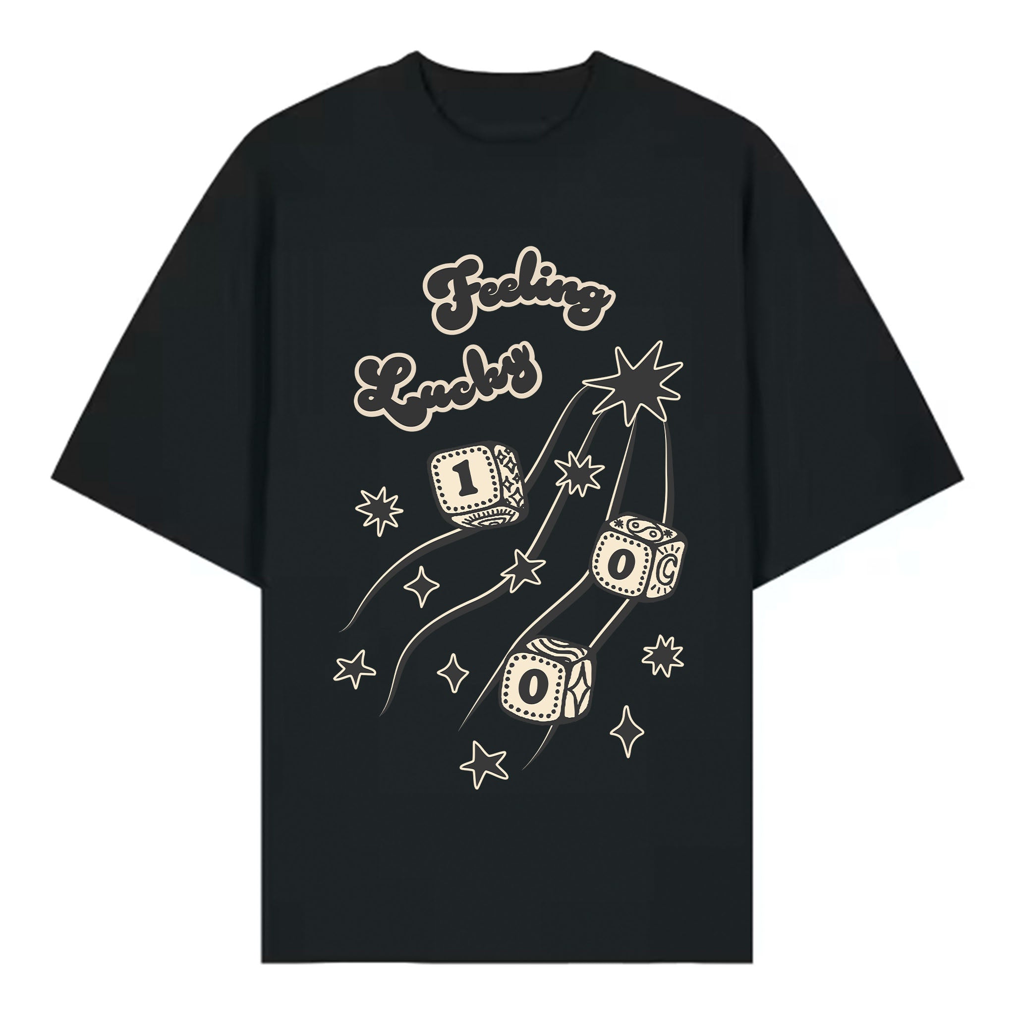 Oversized Angel Numbers Lucky Dice - 100 - Organic Cotton T-Shirt