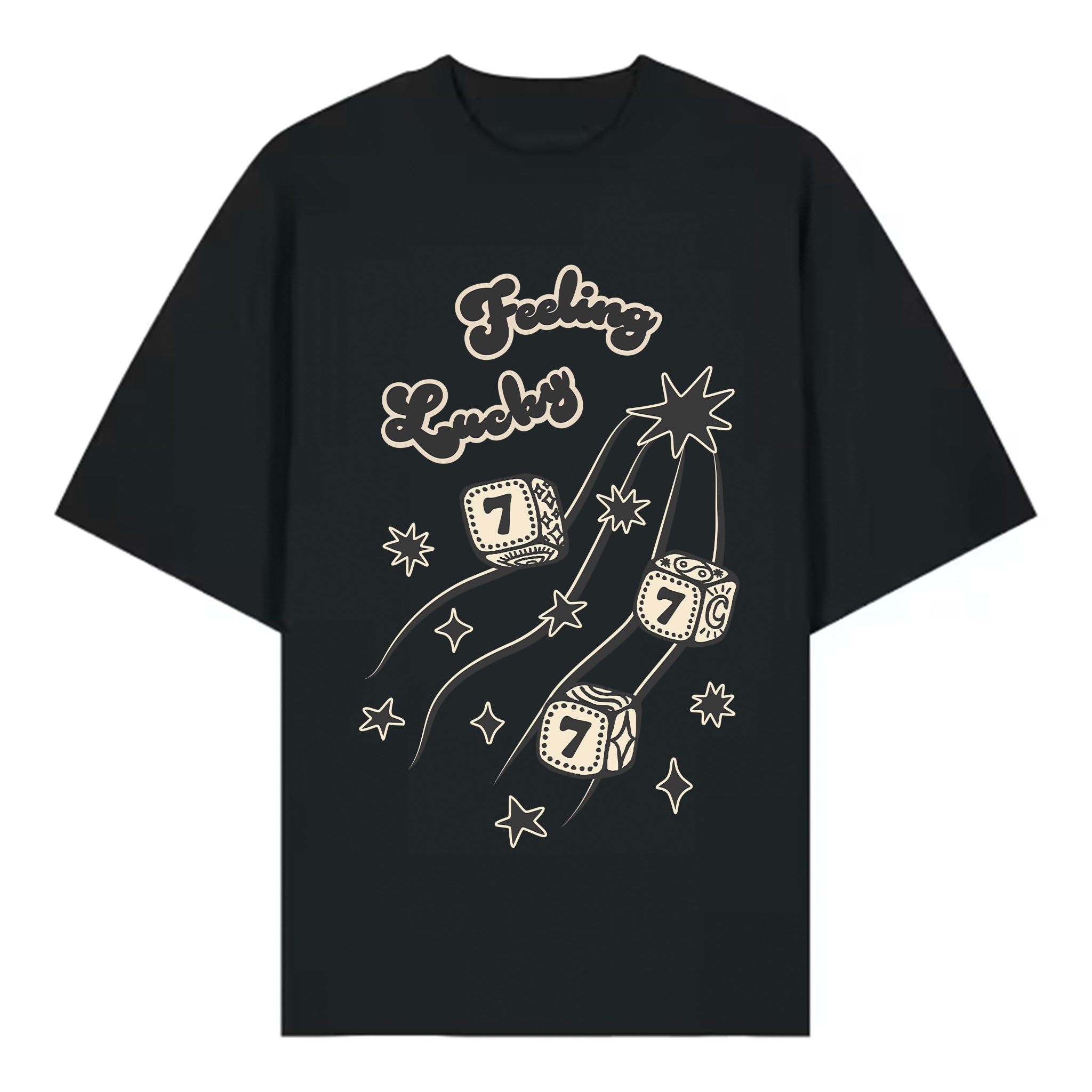 Oversized Angel Numbers Lucky Dice - 777 - Organic Cotton T-Shirt