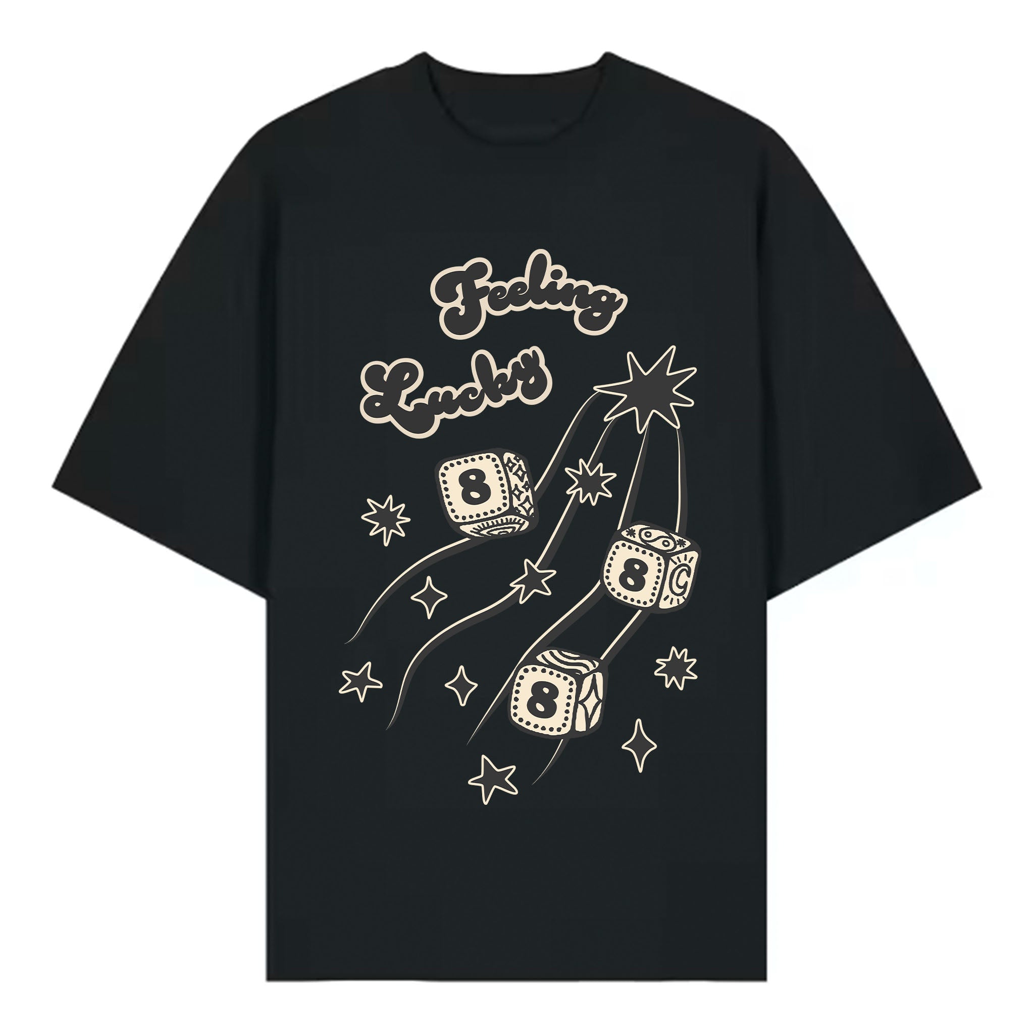 Oversized Angel Numbers Lucky Dice - 888 - Organic Cotton T-Shirt